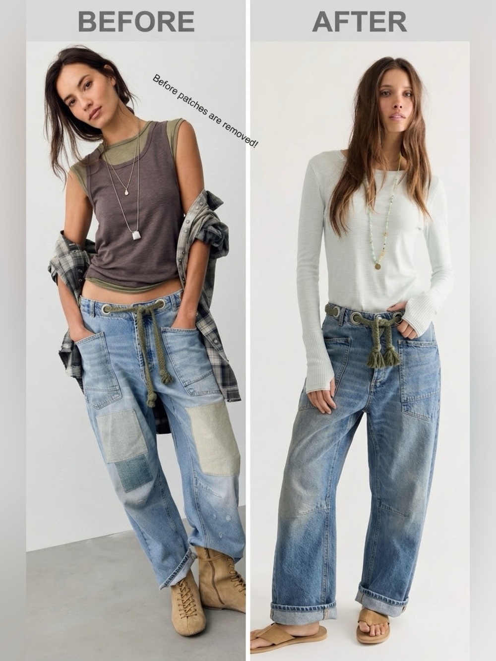 Custom We The Free People Good Luck Barrel Jeans Grommet Belt 28 NWT